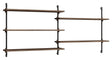 Wall Shelving, 2 fag, 5 hylder, H:65, Røget Eg/Sort - Unoliving.com