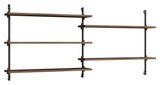 Wall Shelving, 2 fag, 5 hylder, H:65, Røget Eg/Sort - Unoliving.com