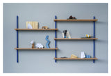 Wall Shelving, 2 fag, 5 hylder, H:85, Eg/Blå - Unoliving.com