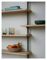 Wall Shelving, 2 fag, 5 hylder, H:85, Eg/Grøn - Unoliving.com