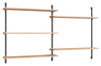 Wall Shelving, 2 fag, 5 hylder, H:85, Eg/Sort - Unoliving.com