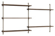 Wall Shelving, 2 fag, 5 hylder, H:85, Røget Eg/Grå - Unoliving.com