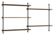 Wall Shelving, 2 fag, 5 hylder, H:85, Røget Eg/Sort - Unoliving.com