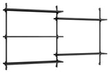 Wall Shelving, 2 fag, 5 hylder, H:85, Sort/sort - Unoliving.com