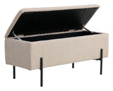 Watford Bænk m. opbevaring, Beige bouclé, 95x36,5x46 - Unoliving.com