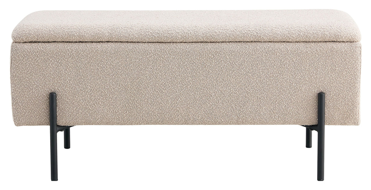 Watford Bænk m. opbevaring, Beige bouclé, 95x36,5x46 - Unoliving.com