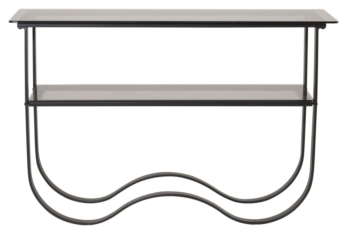 Wavy Sidebord - Sort Glastop, 117x33,5 - Unoliving.com