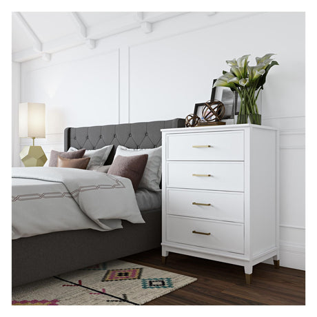 Westerleigh Kommode m. 4 skuffer, Hvid - Unoliving.com