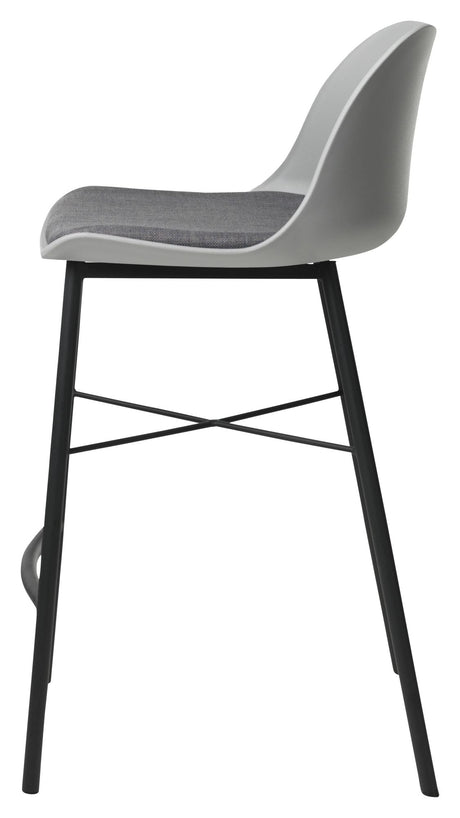 Whistler barstol SH: 68cm, Grå PP/Sort metal - Unoliving.com