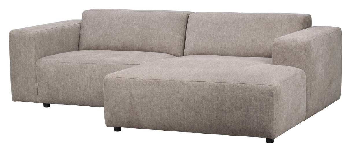 Willard Sofa 3-pers. m. chaiselong, Højre, Beige stof - Unoliving.com