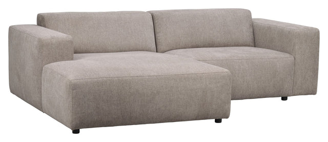 Willard Sofa 3-pers. m. chaiselong, Venstre, Beige stof - Unoliving.com