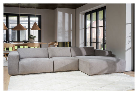 Willard Sofa 4-pers. m. chaiselong, Højre, Beige stof - Unoliving.com