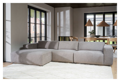 Willard Sofa 4-pers. m. chaiselong, Venstre, Beige stof - Unoliving.com