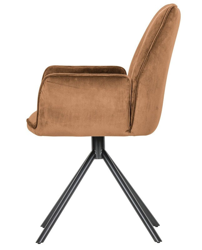 Woood Amber Spisebordsstol - Caramel Velour - Unoliving.com