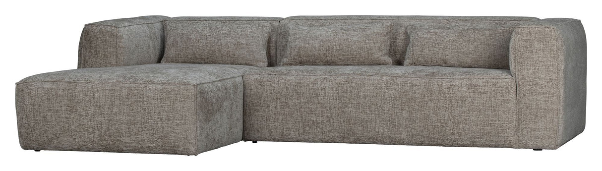 Woood Bean 3-pers. Sofa m. venstre Chaiselong, Melange Travertin hør-look - Unoliving.com