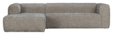 Woood Bean 3-pers. Sofa m. venstre Chaiselong, Melange Travertin hør-look - Unoliving.com