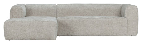 Woood Bean 3-pers. Sofa m. venstrevendt Chaiselong, Melange Natur hør-look - Unoliving.com