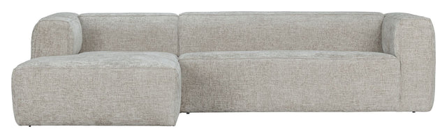 Woood Bean 3-pers. Sofa m. venstrevendt Chaiselong, Melange Natur hør-look - Unoliving.com