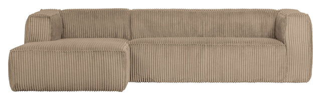 Woood Bean 3-pers. Sofa m. venstrevendt Chaiselong, Travertin Fløjl - Unoliving.com