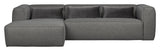 Woood Bean 3-pers. Sofa m. venstrevendt chaise, Grå - Unoliving.com