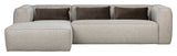 Woood Bean 3-pers. sofa m. chaiselong venstrevendt, Lys grå - Unoliving.com