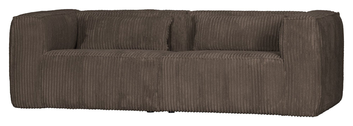 Woood Bean 3,5-pers. Sofa i bred fløjl, Mud - Unoliving.com