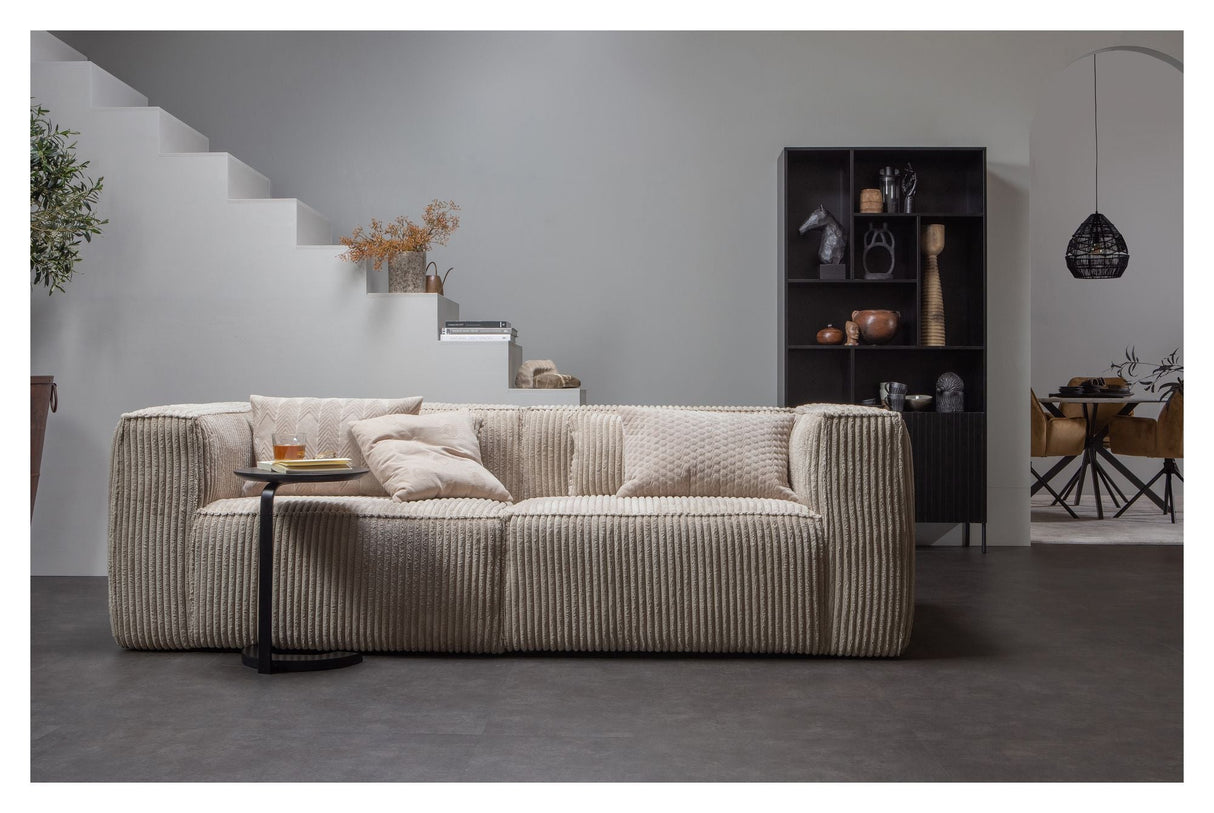 Woood Bean 3,5-pers. Sofa i bred fløjl, Travertin - Unoliving.com