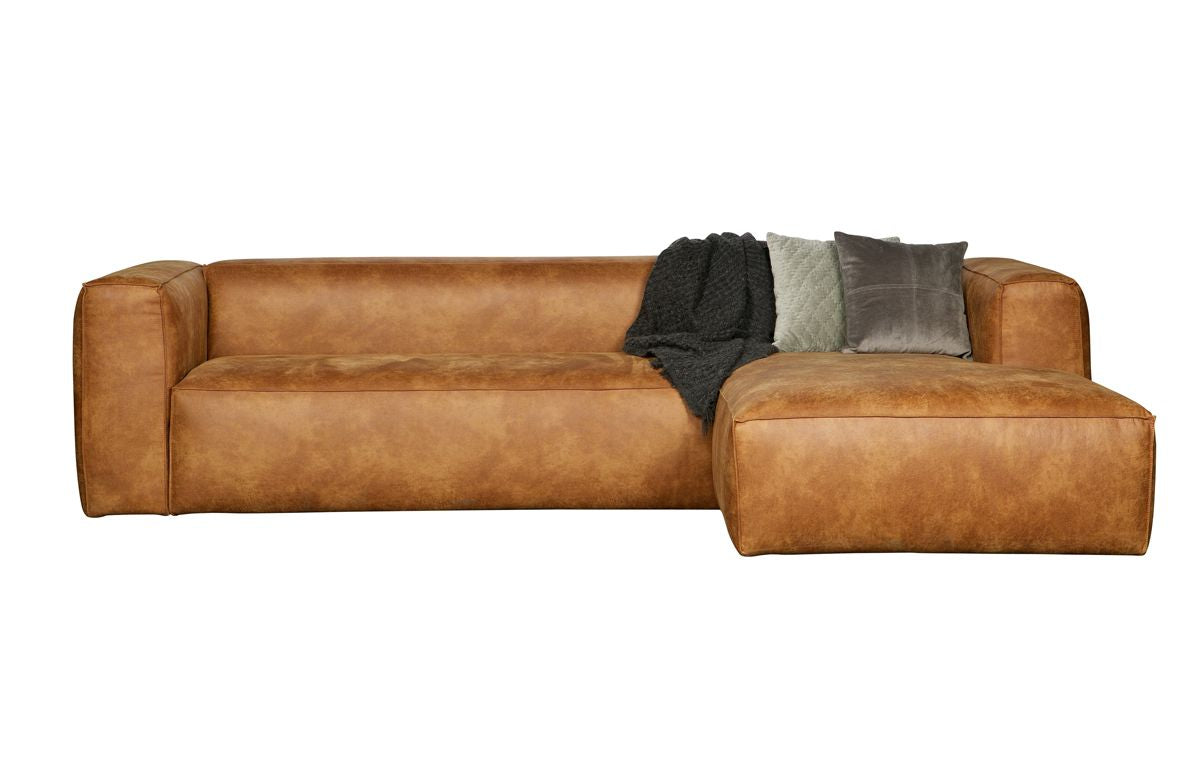 Woood Bean Hjørnesofa i øko-læder højrevendt, Cognac - Unoliving.com