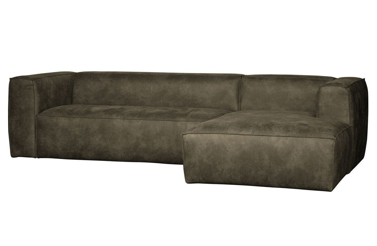 Woood Bean Sofa i øko-læder m/højrevendt chaiselong, Army - Unoliving.com