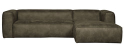 Woood Bean Sofa i øko-læder m/højrevendt chaiselong, Army - Unoliving.com