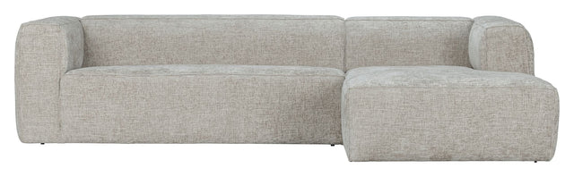 Woood Bean Sofa m. højrevendt Chaiselong, Melange Natur hør-look - Unoliving.com