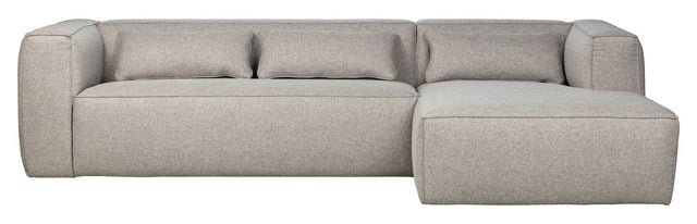 Woood Bean Sofa m. højrevendt chaiselong, Lys grå - Unoliving.com