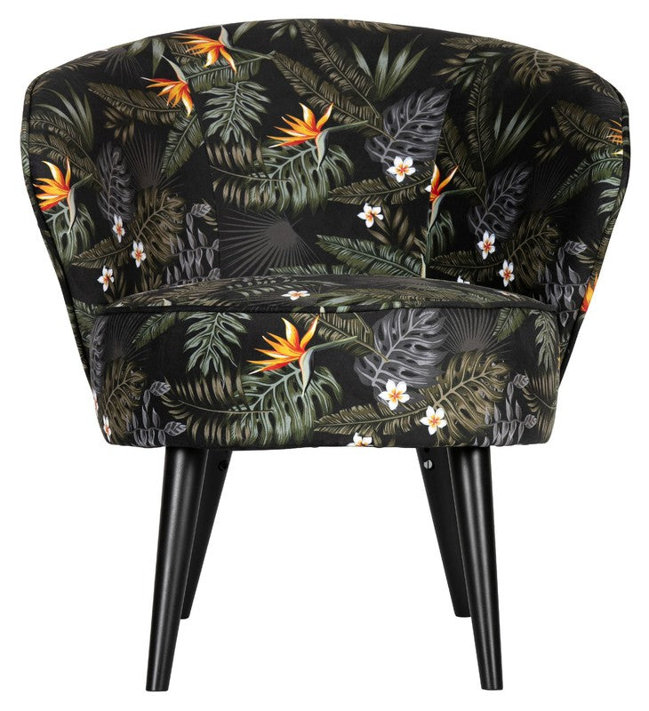 Woood Bo Loungestol - Blomsterprint Velour - Unoliving.com