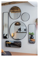 Woood Doutzen Spejl - Sort Ramme, 170x40 - Unoliving.com