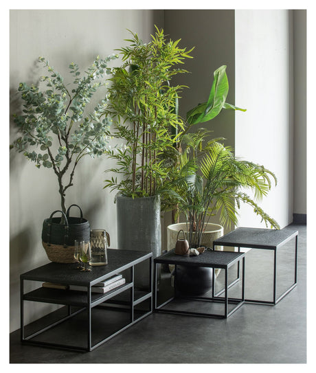 Woood Febe Sofabord - Sort Metal, 90x45 - Unoliving.com