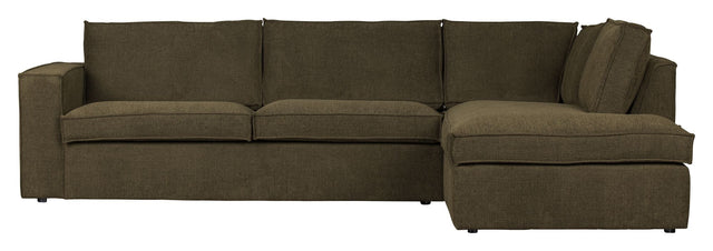 Woood Freddie Sofa m. højrevendt Chaiselong, Warm Green - Unoliving.com