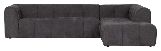 Woood Grid Sofa m. højrevendt chaiselong, Mørkegrå - Unoliving.com