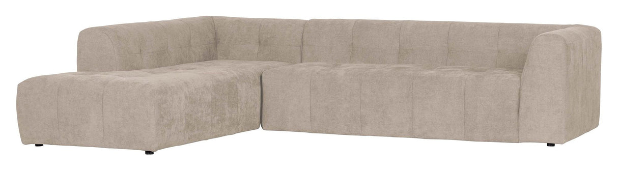 Woood Grid Sofa m. venstrevendt chaiselong, Sand - Unoliving.com