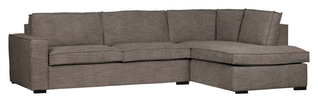 Woood Hajo Sofa m. højrevendt chaiselong, Brun Melange - Unoliving.com