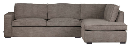 Woood Hajo Sofa m. højrevendt chaiselong, Brun Melange - Unoliving.com