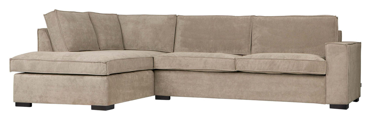 Woood Hajo Sofa m. venstrevendt chaiselong, Greige Fløjl - Unoliving.com