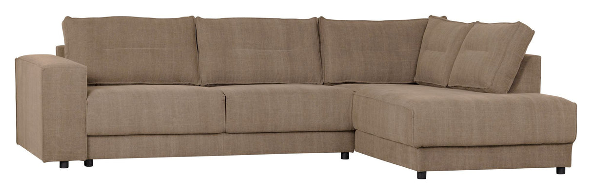 Woood Randy Sofa m. højrevendt chaiselong, Khaki - Unoliving.com