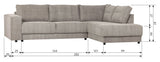 Woood Randy Sofa m. højrevendt chaiselong, Warm Grey - Unoliving.com