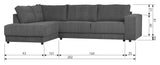 Woood Randy Sofa m. venstrevendt chaiselong, Anthracite - Unoliving.com