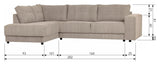 Woood Randy Sofa m. venstrevendt chaiselong, Sand - Unoliving.com