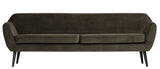 WOOOD - Rocco XL 4-pers. Sofa - Velour Warm Green - Unoliving.com