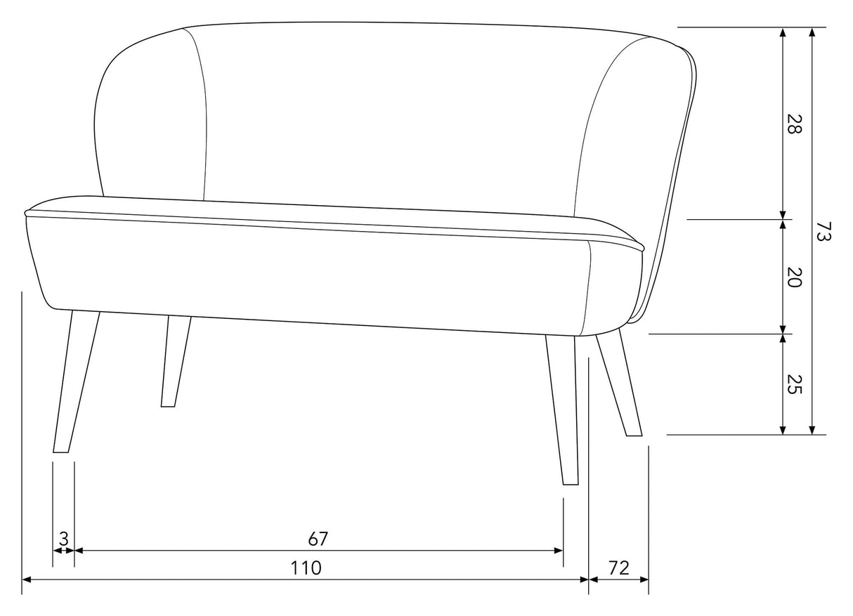 Woood Sara Loungesofa - Offwhite Teddy - Unoliving.com