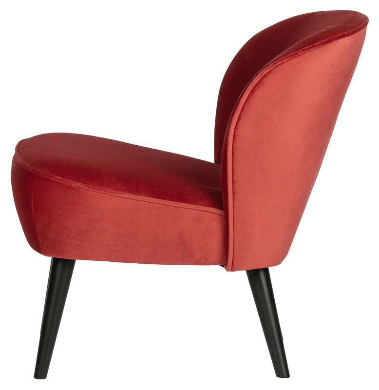 Woood Sara Loungestol - Raspberry Velour - Unoliving.com