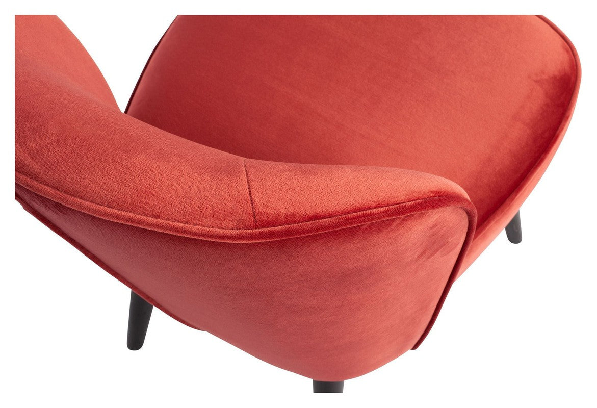 Woood Sara Loungestol - Raspberry Velour - Unoliving.com