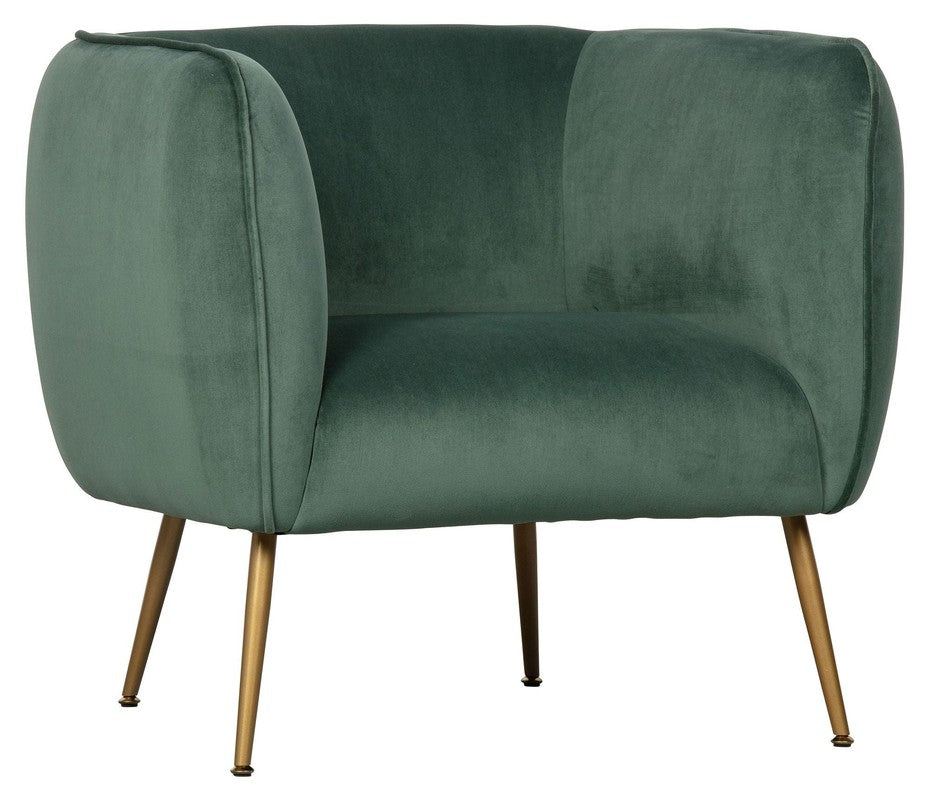 Woood Scout Loungestol - Grøn Velour - Unoliving.com